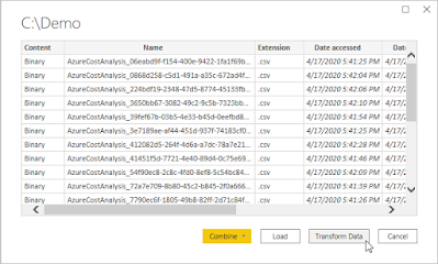 Power BI Desktop select files